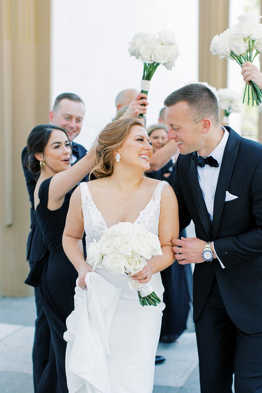 Black Mermaid Off - Shoulder Side Slit V - Neck Chiffon Long Bridesmaid Dress - KissProm