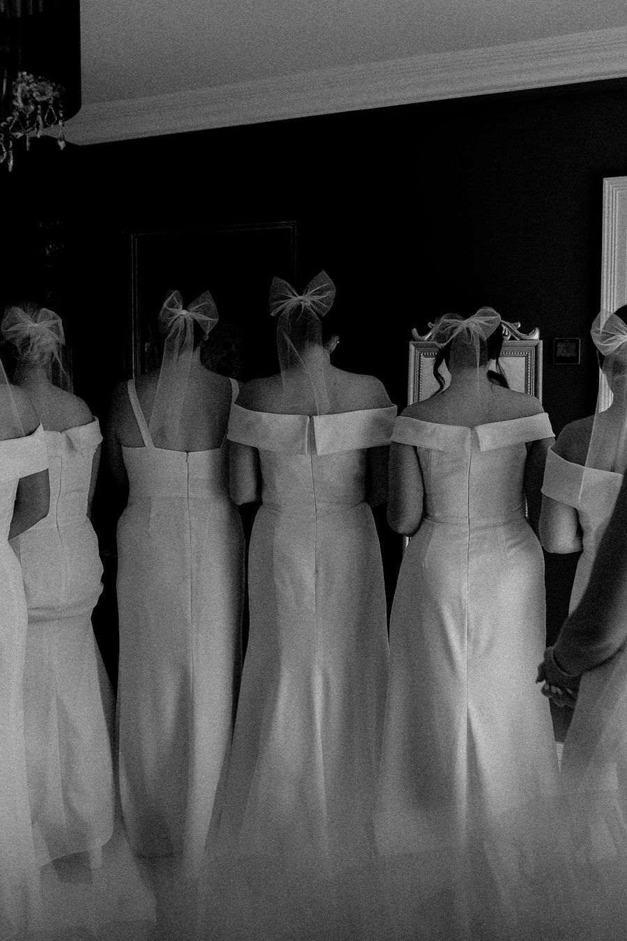 Vanya | White Off - Shoulder Satin Pleats Long Bridesmaid Dress with Slit - KissProm